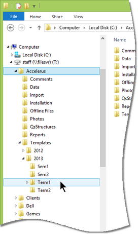 You should create a series of folders for your templates, one for each report run