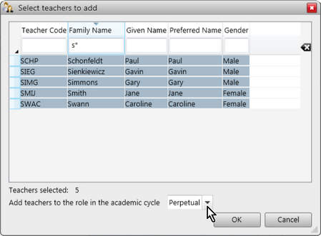 Set SecuritySelectTeachers