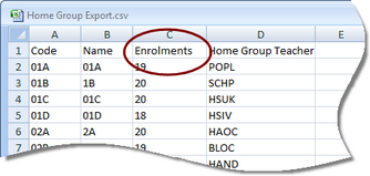 CSV ExportEnrolmentNo