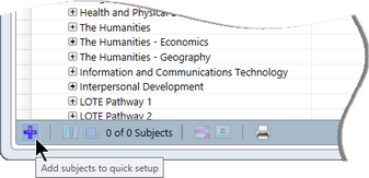 Click the Add subjects icon in the Quick Setup window to bring up a subject selection window