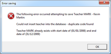 Ent TeacherDuplicateCode