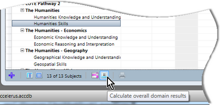 It is necessary to calculate overall domain results to produce the summary page, graphics and combined assessments from teachers