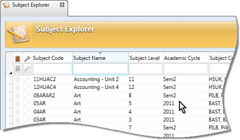 Set AcademicCyclesSubjects